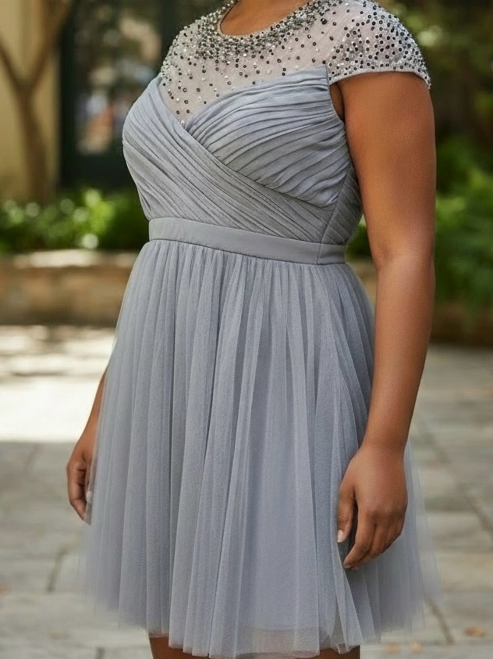 Little Mistress Embellished Tulle Skater Dress Size 20